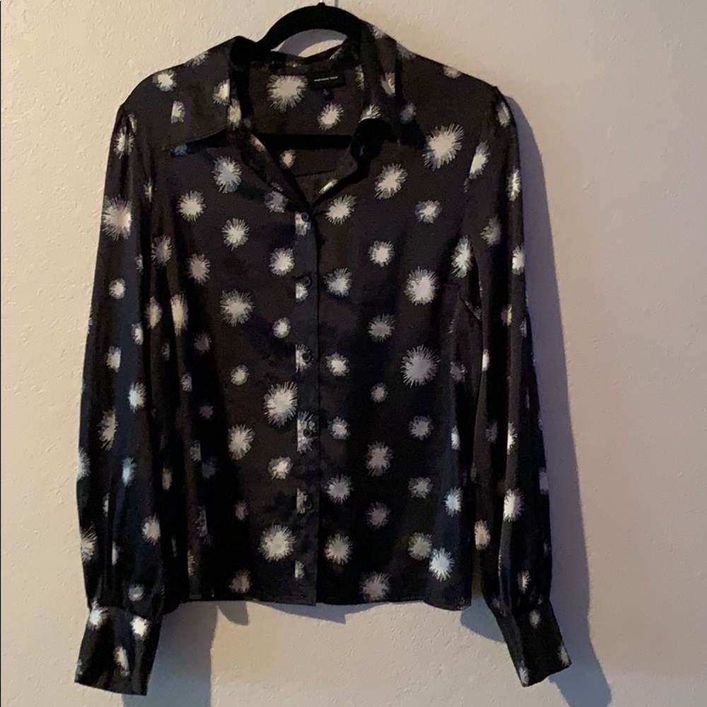 Black and white silk shirt